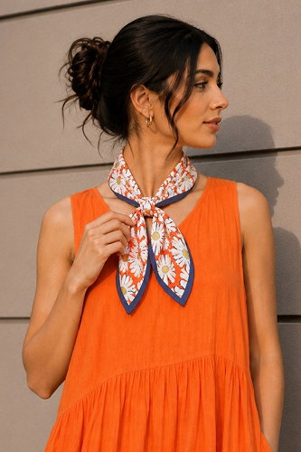 moda selvim Desenli Fular Bandana 070AFV475 Desen11 - Thumbnail