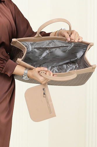 moda selvim Desenli Kadın Omuz Çantası 6150ARK1142 Vizyon - Thumbnail