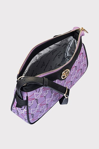 moda selvim Desenli Omuz Ve Kol Çantası 307GBK1140 Lila - Thumbnail