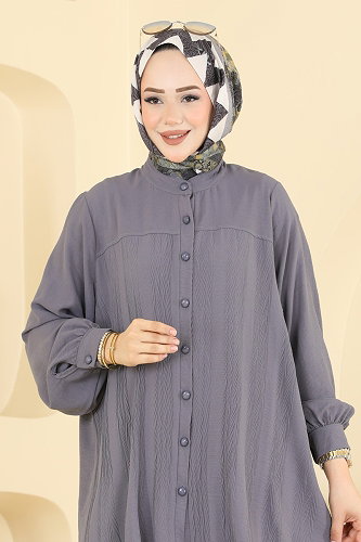moda selvim Desenli Şık 2 li Takım 3319HBS856 Gri - Thumbnail