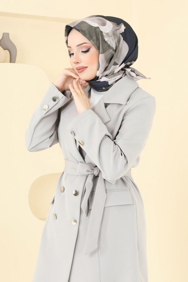 Modaselvim Eşarp Desenli Soft Eşarp 501ERB1087 Haki