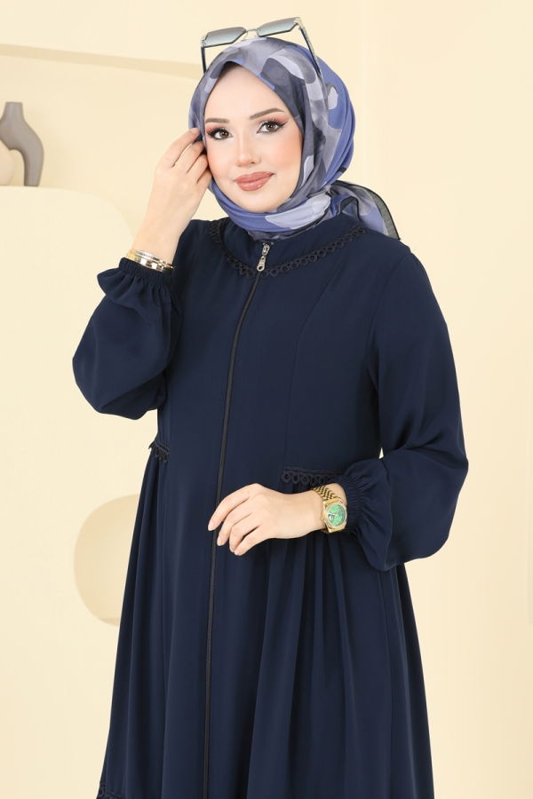 Modaselvim Eşarp Desenli Soft Eşarp 501ERB1087 İndigo