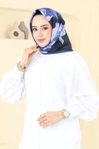 moda selvim Desenli Soft Eşarp 501ERB1087 Laci - Thumbnail