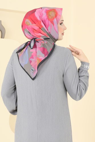 moda selvim Desenli Soft Eşarp 501ERB1087 Vizyon - Thumbnail