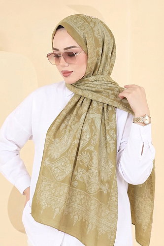 moda selvim Desenli Soft Şal 159IPK758 Asit - Thumbnail