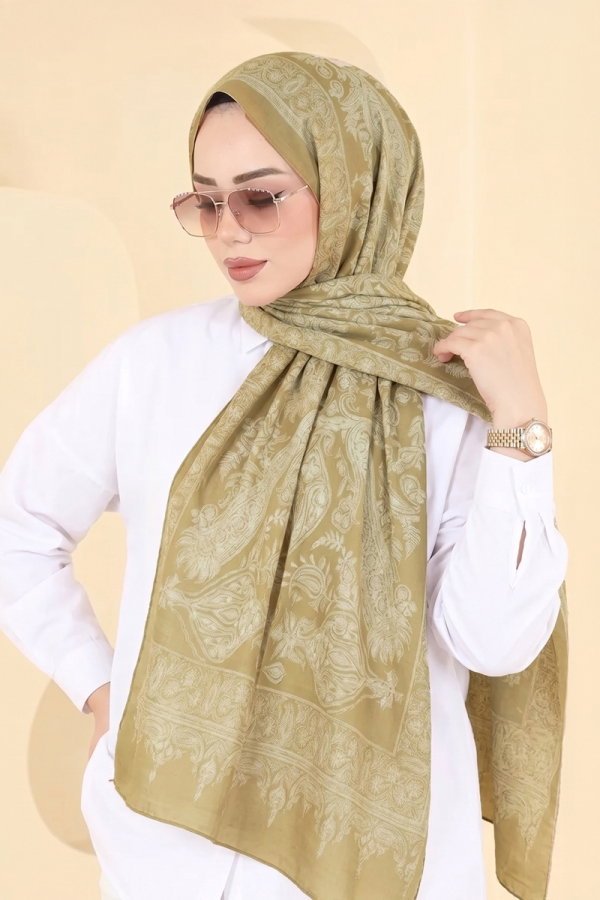 Modaselvim Şal Desenli Soft Şal 159IPK758 Asit