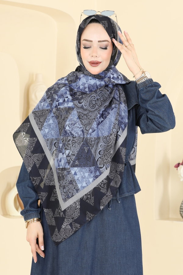 Desenli Soft Şal Serisi 165AFV475 Antrasit - Moda Selvim