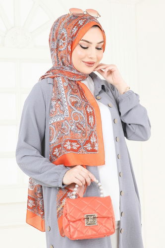 MRV M.D.I. - Desenli Soft Şal Serisi 204MDI1146-M Oranj
