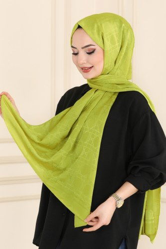 moda selvim Monogram Desen Şal Serisi 222IPK758 Asit - Thumbnail