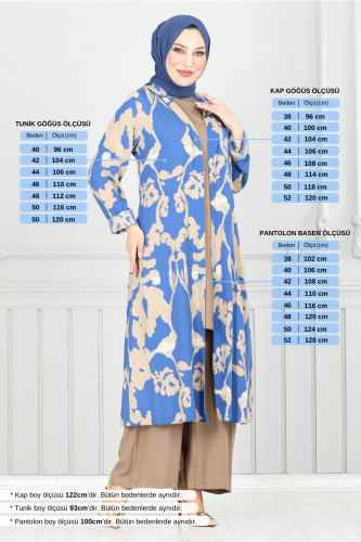 MRV B.G.S. - Desenli Üçlü Viskon Takım 0332BGS895 İndigo&Vizyon