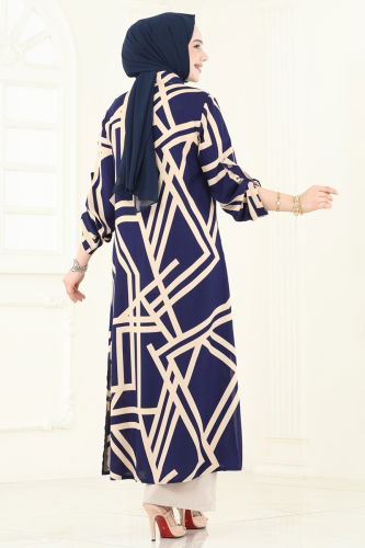 moda selvim Desenli Viskon Takım 0337BG354 Laci - Thumbnail