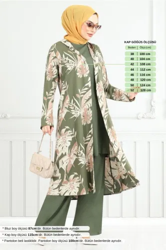 MRV B.G.S. - Desenli Viskon Takım 4030BGS895-M Haki