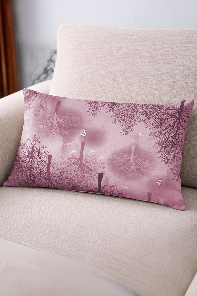 Desenli Yastık Kılıfı 1024HB1195 Desen3 Pembe