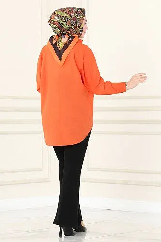 moda selvim Dikiş Detaylı İspanyol Paça Pantolon 5730AYD574 Siyah - Thumbnail