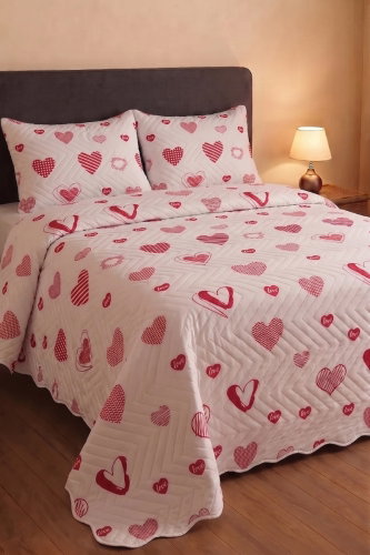 H.B. - Dokuma Pike Takım 1009HB1195 Desen 3 Kırmızı
