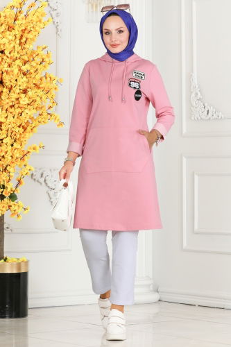 S.L. - Double Hijab Set 2497SL432 Rose Dried & Ecru