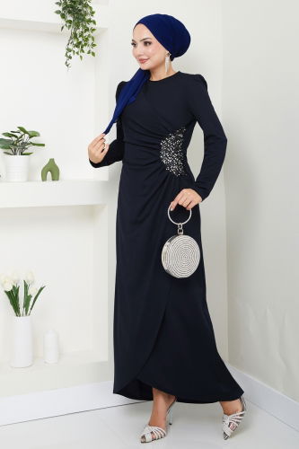 A.S.M. - Drape Detaylı Elbise ASM2743 Laci