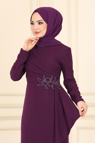 moda selvim DRESS ASM2580 Damson - Thumbnail