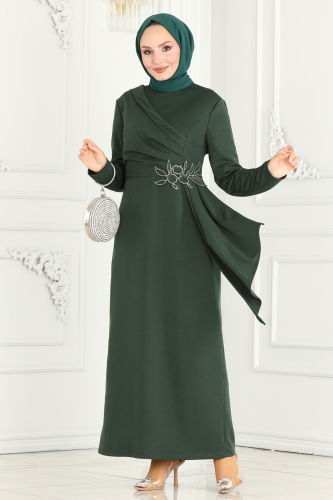 moda selvim DRESS ASM2580 Emerald - Thumbnail