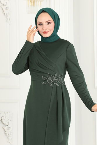 moda selvim DRESS ASM2580 Emerald - Thumbnail