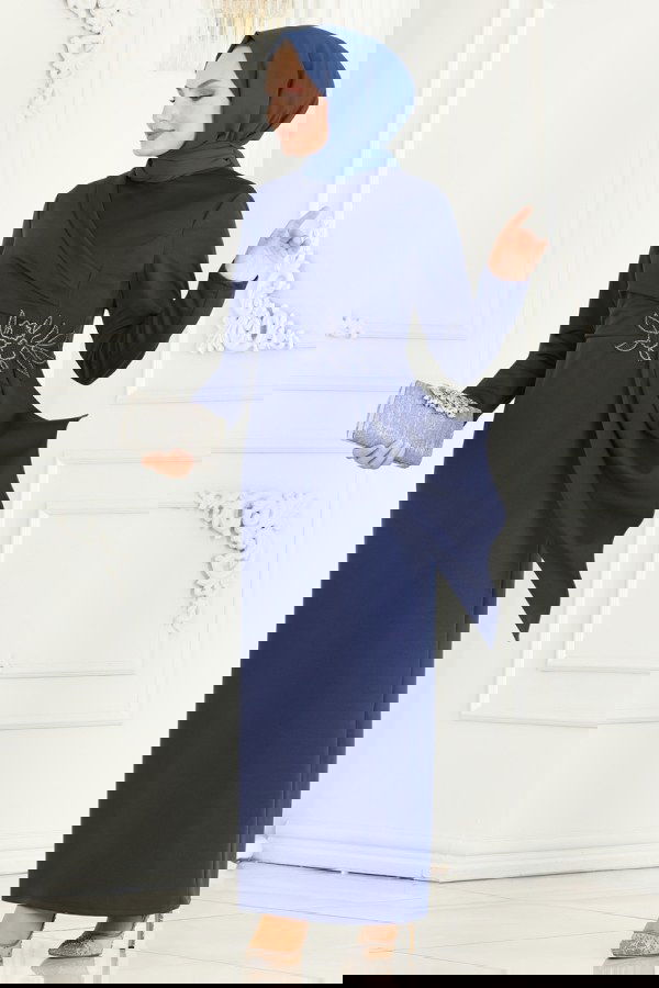 Modaselvim خصم صافٍ20%+20% في سلة التسوق الفستان كحلي ASM2580