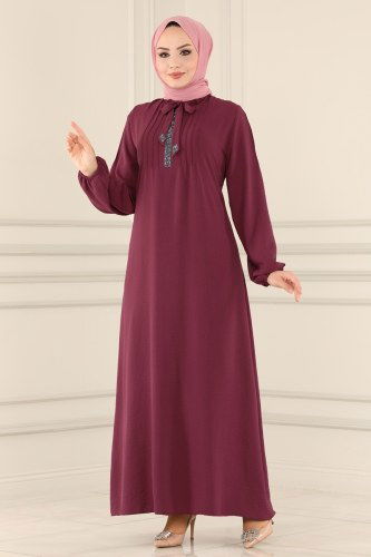 moda selvim Drees 110605ELC762 Dark Dusty Rose - Thumbnail