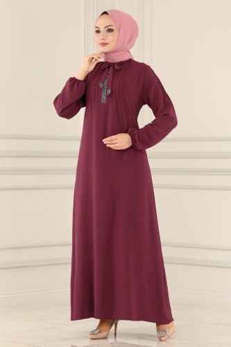moda selvim Drees 110605ELC762 Dark Dusty Rose - Thumbnail
