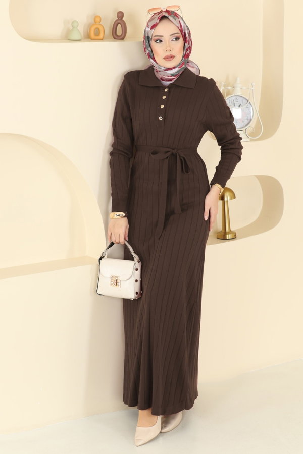 Modaselvim 20% + 70% OFF Dress 0012MT581 Brown
