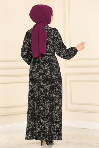 moda selvim Dress 0012YNS793 Black - Thumbnail