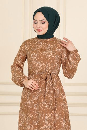 moda selvim 0012YNS793 لحمي فستان - Thumbnail