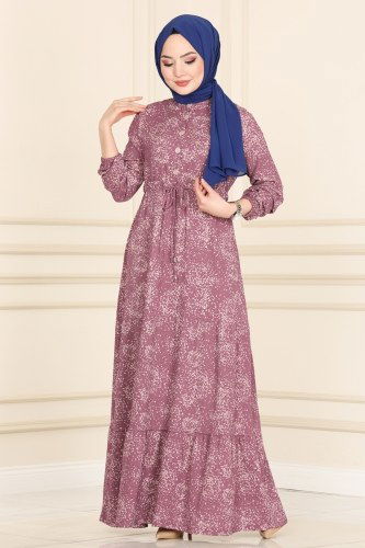 moda selvim Dress 0014YNS793 Lavender - Thumbnail