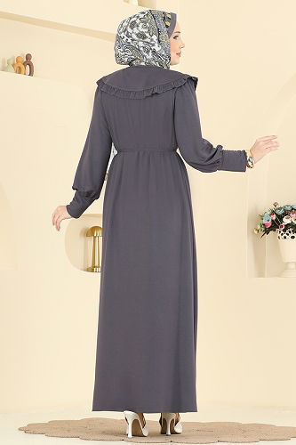 moda selvim Dress 0015UZ662 Anthracite - Thumbnail