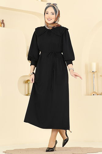 moda selvim Dress 0015UZ662 Black - Thumbnail