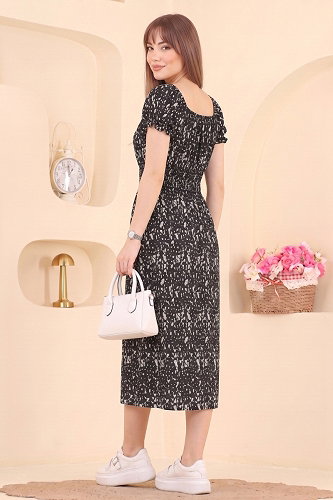 moda selvim الفستان أسود 001HBS856 - Thumbnail
