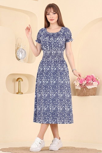 moda selvim Dress 001HBS856 Navy Blue - Thumbnail
