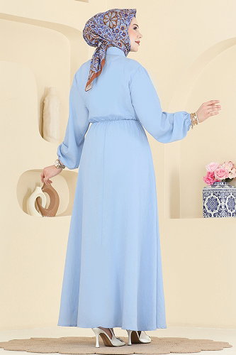 moda selvim الفستان أزرق 001NZA1199 - Thumbnail