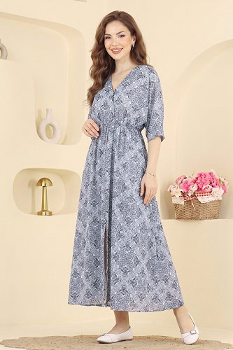 moda selvim Dress 002HBS856 Anthracite - Thumbnail