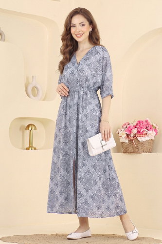 moda selvim Dress 002HBS856 Anthracite - Thumbnail