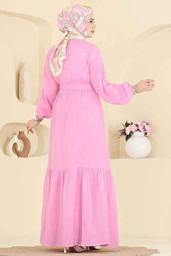 moda selvim Dress 002NZA1199 Candy Pink - Thumbnail