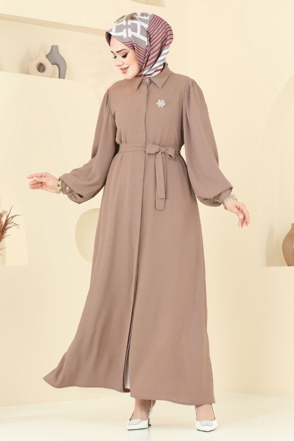 Modaselvim خصم صافٍ20%+20% في سلة التسوق الفستان بيج غامق 0037BG354