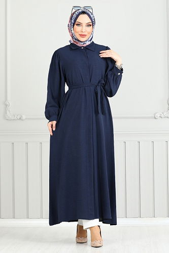 moda selvim الفستان كحلي 0037BGS895-M - Thumbnail