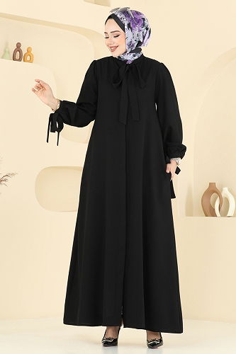 moda selvim Dress 0039BG354 Black - Thumbnail