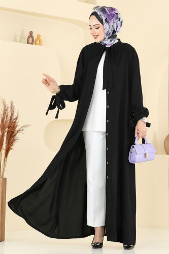 moda selvim Dress 0039BG354 Black - Thumbnail