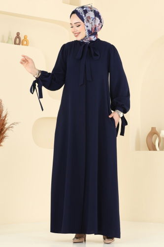 moda selvim الفستان كحلي 0039BG354 - Thumbnail