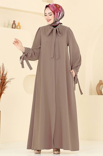 moda selvim الفستان بيج 0039BG354 - Thumbnail