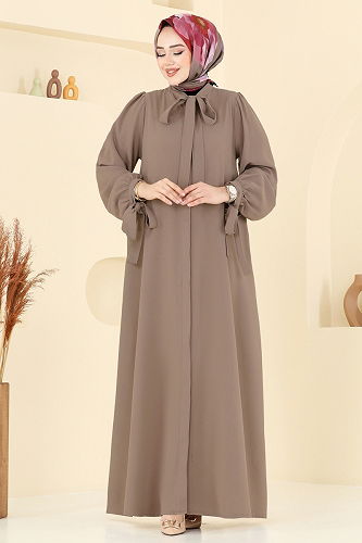 moda selvim الفستان بيج 0039BG354 - Thumbnail