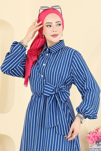 moda selvim الفستان كحلي 003NZA1199 - Thumbnail