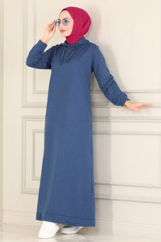 moda selvim 0045UZ662 ياقوتي فستان - Thumbnail