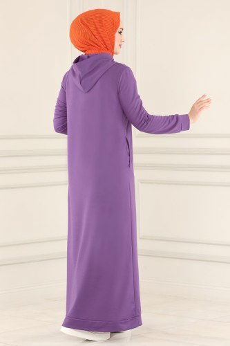moda selvim Dress 0045UZ662 Lilac - Thumbnail