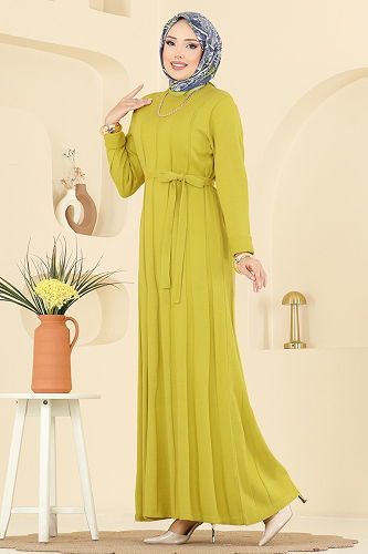 moda selvim Dress 004MT581 Acid - Thumbnail